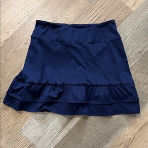 crown & ivy Navy Ruffle Hem Mini Skirt